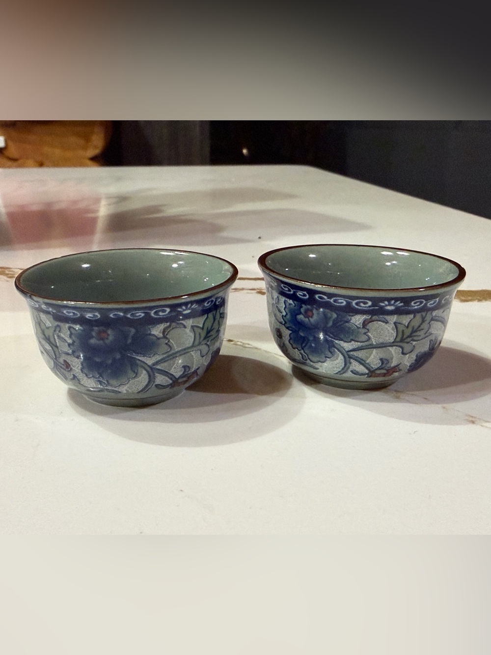 Blue Floral Ceramic Mini Bowls Set of 2